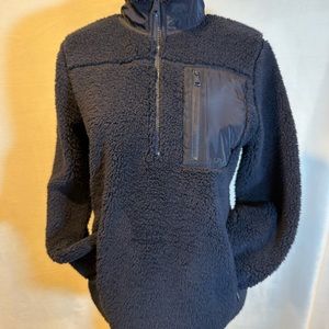 NWT! Ralph Lauren Womens Fleece Half Zip Jacket Size XS Navy Blue